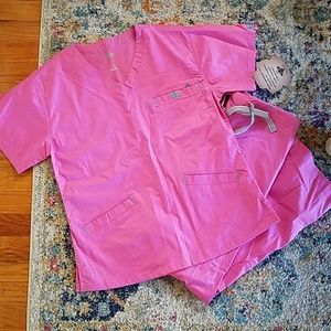 Pink Med Couture scrub set